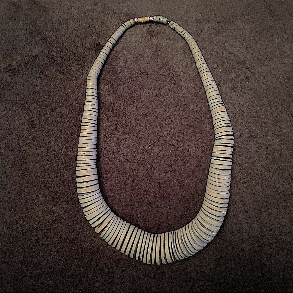 20” Necklace with Graduating Teal Wooden Discs